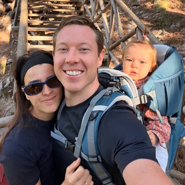 Morris Nelson with his wife and baby